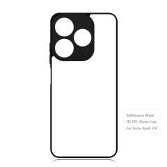 Smooth Sides!!! For Tecno Spark 10 Series Sublimation 2D TPU Silicone Phone Case Cover With Aluminum Insert