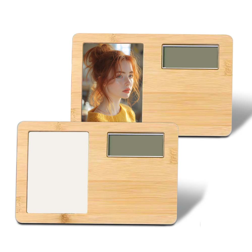 New Arrival Sublimation Blank Bamboo Clock Photo Frames Sublimation Blanks Aluminum Photo Frame