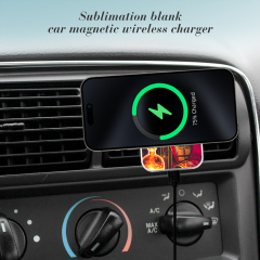 Sublimation Blank Car Magnetic Wireless Charger MagSafe Car Mount Charger Phone Holder Mount for iPhone