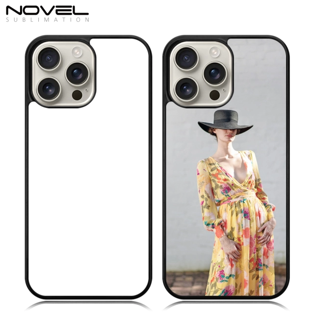 For iPhone 16/15/14/12/7/8 Sublimation 2D PC Hard Plastic Phone Case With Metal Insert