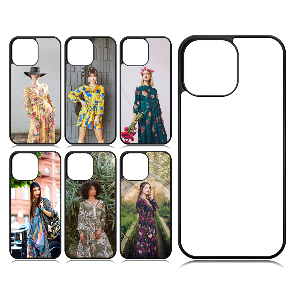 For iPhone 17/16/15/14/12/7/8 Sublimation 2D PC Hard Plastic Phone Case With Metal Insert