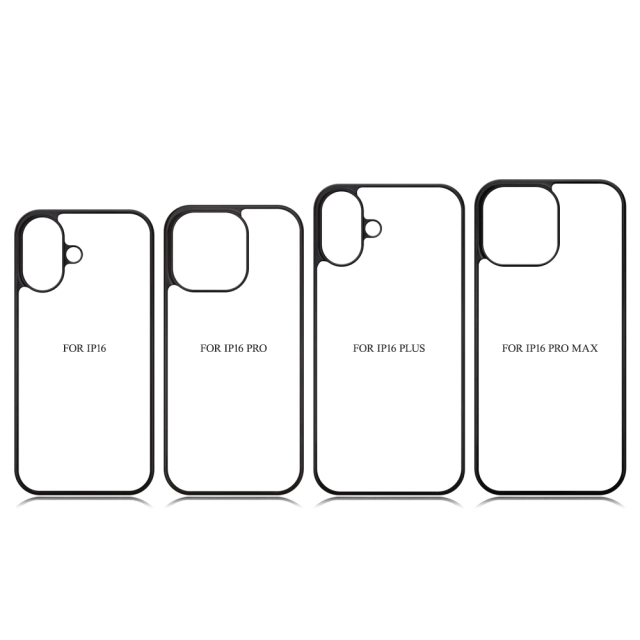 For iPhone 16/15/14/12/7/8 Sublimation 2D PC Hard Plastic Phone Case With Metal Insert