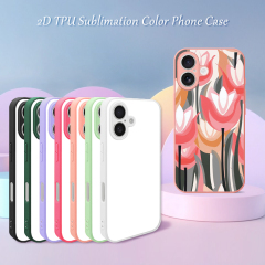 For iPhone 14 Series Sublimation Blank Colorful  2D TPU Rubber Phone Case With Aluminum Sheet