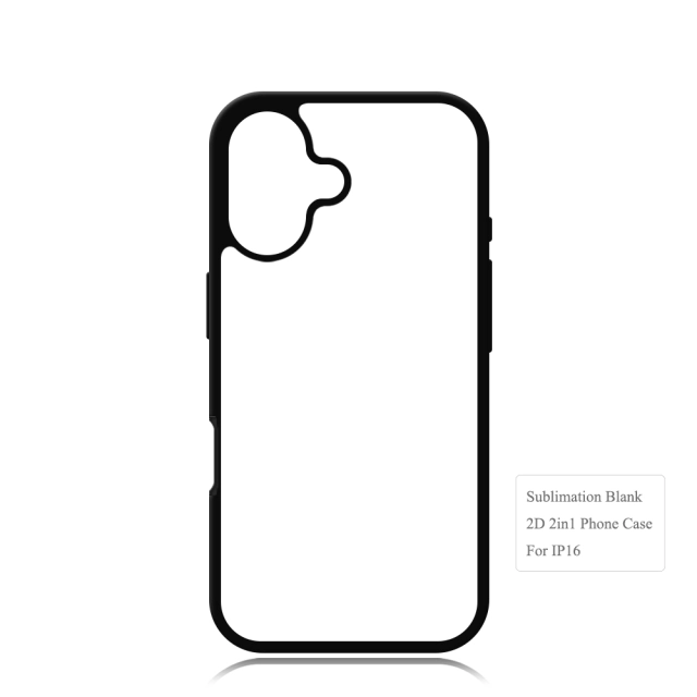 For iPhone 16 /15/14 Series Strong Protection Sublimation 2D 2IN1 Case Heavy Duty Phone Case