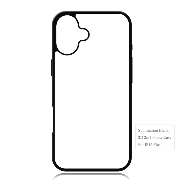 For iPhone 16 /15/14 Series Strong Protection Sublimation 2D 2IN1 Case Heavy Duty Phone Case