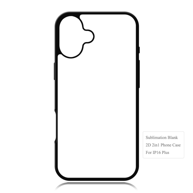 For iPhone 16 /15/14 Series Strong Protection Sublimation 2D 2IN1 Case Heavy Duty Phone Case