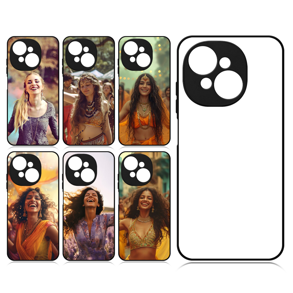 Smooth Sides!!! For Tecno Pop 9 Sublimation DIY 2D Soft Silicone TPU Phone Case Phone Shell With Aluminum Insert