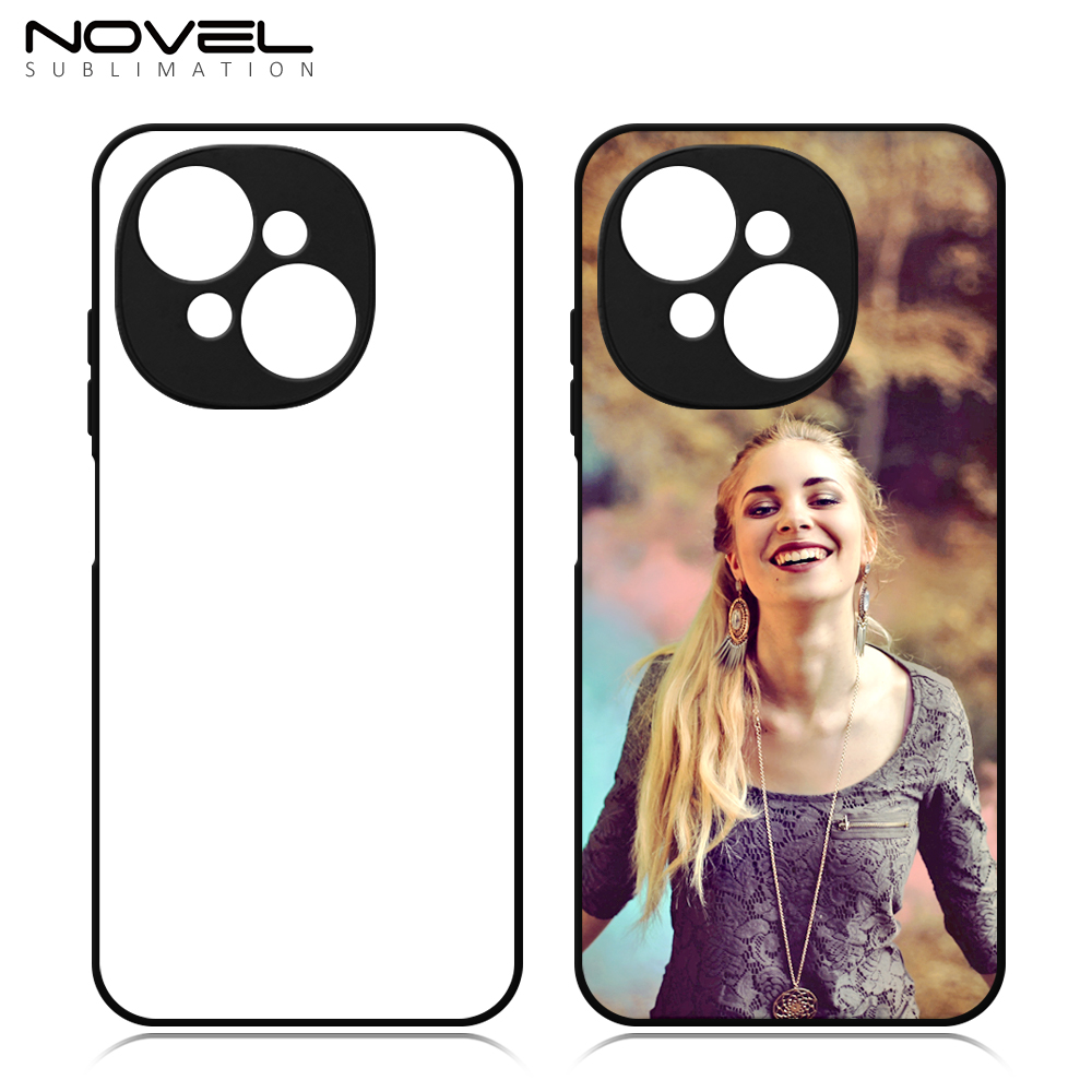 Smooth Sides!!! For Tecno Pop 9 Sublimation DIY 2D Soft Silicone TPU Phone Case Phone Shell With Aluminum Insert