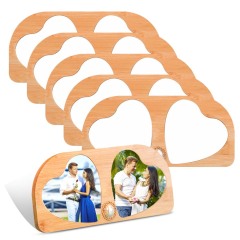 New Arrival Sublimation Blank Bamboo Couple Photo Frames Sublimation Blanks Aluminum Photo Frame Display for Lovers Creative Gift