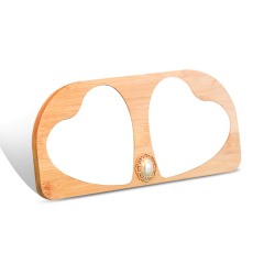 New Arrival Sublimation Blank Bamboo Couple Photo Frames Sublimation Blanks Aluminum Photo Frame Display for Lovers Creative Gift