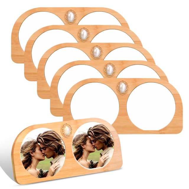 New Arrival Sublimation Blank Bamboo Couple Photo Frames Sublimation Blanks Aluminum Photo Frame Display for Lovers Creative Gift