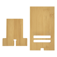 New Arrival Sublimation Blank Bamboo Phone Stand Holder with Charging Hole Detachable Wood Mobile Phone Holder