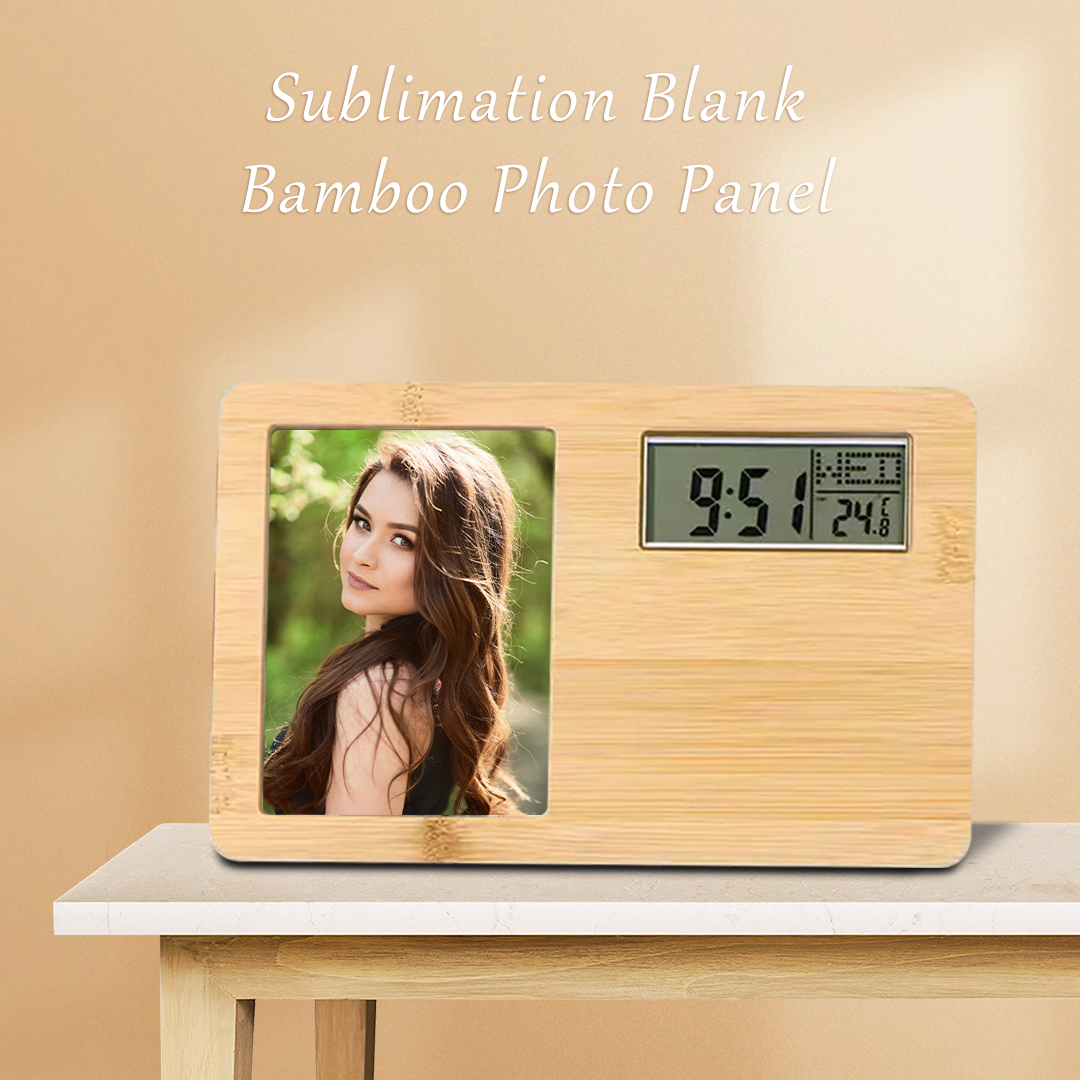 New Arrival Sublimation Blank Bamboo Clock Photo Frames Sublimation Blanks Aluminum Photo Frame