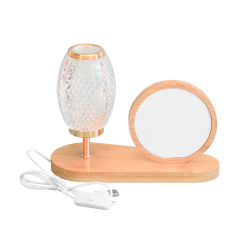 Sublimation Blank Lantern Photo Frames Blanks Bamboo Photo Frame with Night Light Home Display for Creative Gift