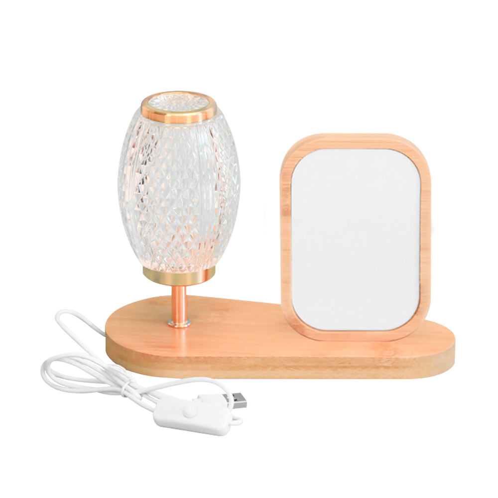 Sublimation Blank Lantern Photo Frames Blanks Bamboo Photo Frame with Night Light Home Display for Creative Gift