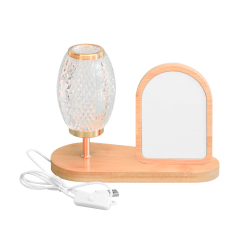 Sublimation Blank Lantern Photo Frames Blanks Bamboo Photo Frame with Night Light Home Display for Creative Gift