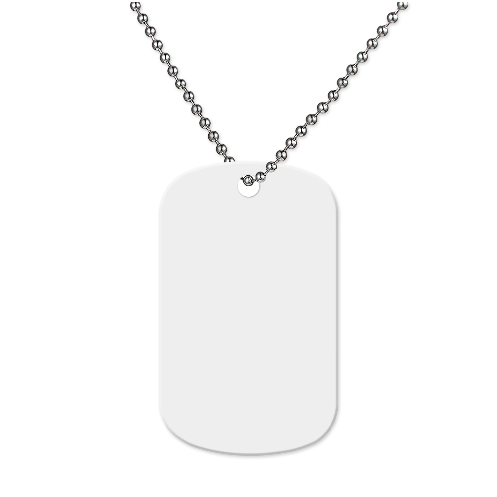 New Arrival Sublimation Stainless Steel Double Sided Print Dog Tags White & Silver Available