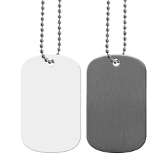 New Arrival Sublimation Stainless Steel Double Sided Print Dog Tags White & Silver Available