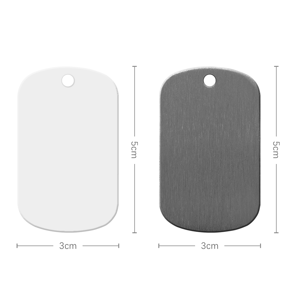 New Arrival Sublimation Stainless Steel Double Sided Print Dog Tags White & Silver Available