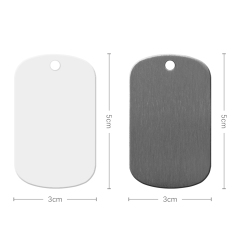 New Arrival Sublimation Stainless Steel Double Sided Print Dog Tags White & Silver Available