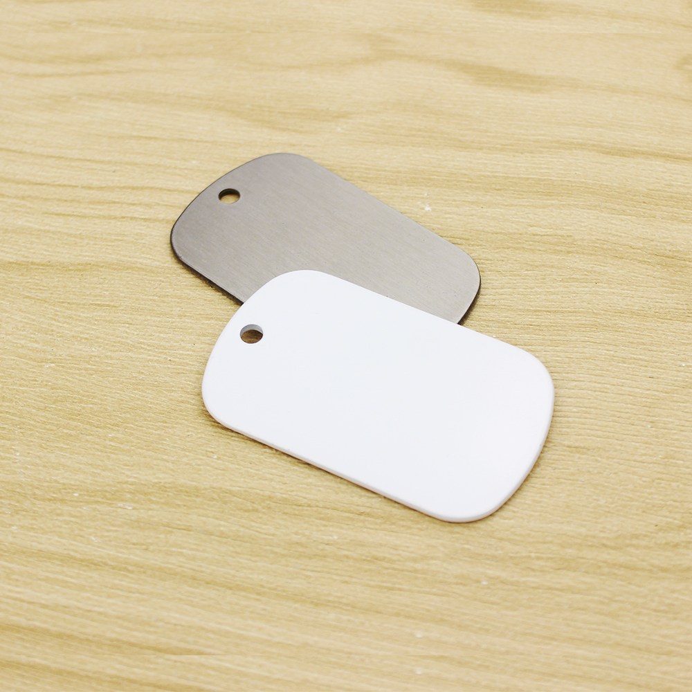 New Arrival Sublimation Stainless Steel Double Sided Print Dog Tags White & Silver Available