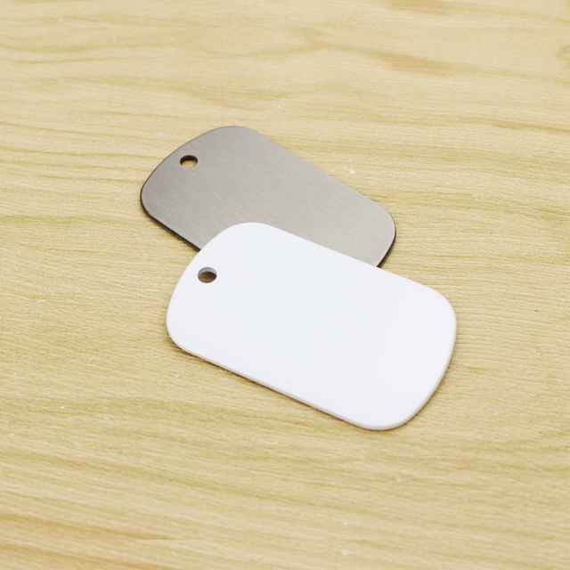 New Arrival Sublimation Stainless Steel Double Sided Print Dog Tags White & Silver Available