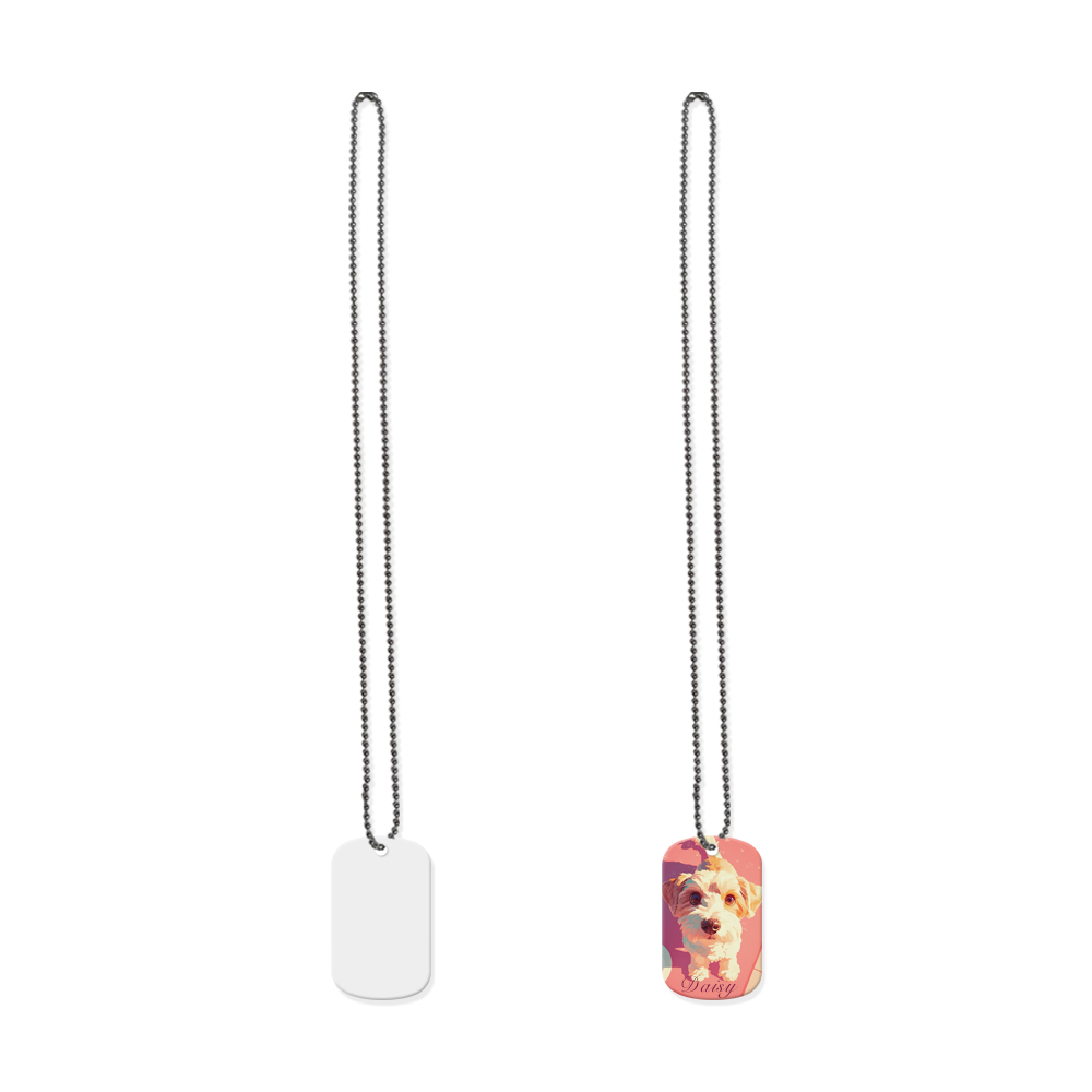 New Arrival Sublimation Stainless Steel Double Sided Print Dog Tags White & Silver Available