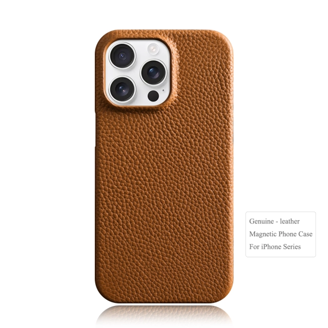 New Arrival Genuine Leather Magnetic Phone Case for iPhone 16,15,14,13 Series 17 Colors Available