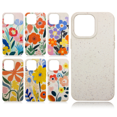 New Arrival For iPhone 16,15,14 Series Printable UV Biodegradable Wheat Straw Mobile Phone Cases
