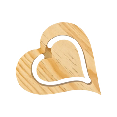 Sublimation Blank Wooden Heart Shape Tabletop Decoration Blank Photo Frame Home Custom Decoration Blank Pendant