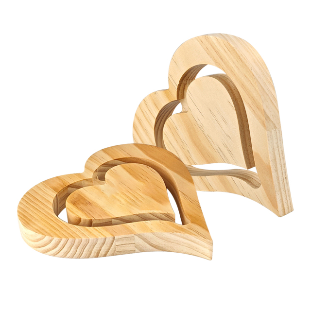 Sublimation Blank Wooden Heart Shape Tabletop Decoration Blank Photo Frame Home Custom Decoration Blank Pendant