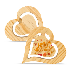 Sublimation Blank Wooden Heart Shape Tabletop Decoration Blank Photo Frame Home Custom Decoration Blank Pendant