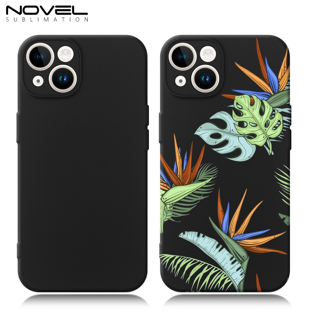 Luquid Silicone Black Phone Case UV Printable Phone Case for iPhone 16,15,14,13 Series