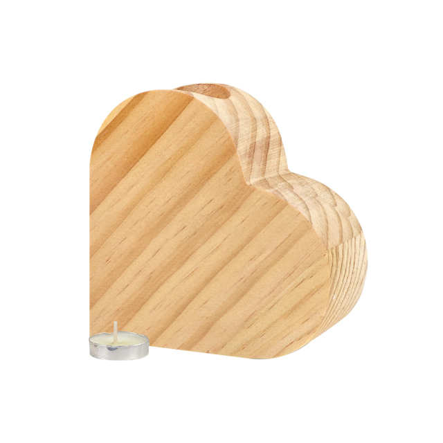 Sublimation Blank Wooden Heart Shape Candle Holder Tabletop Decoration Home Custom Decoration Blank Pendant