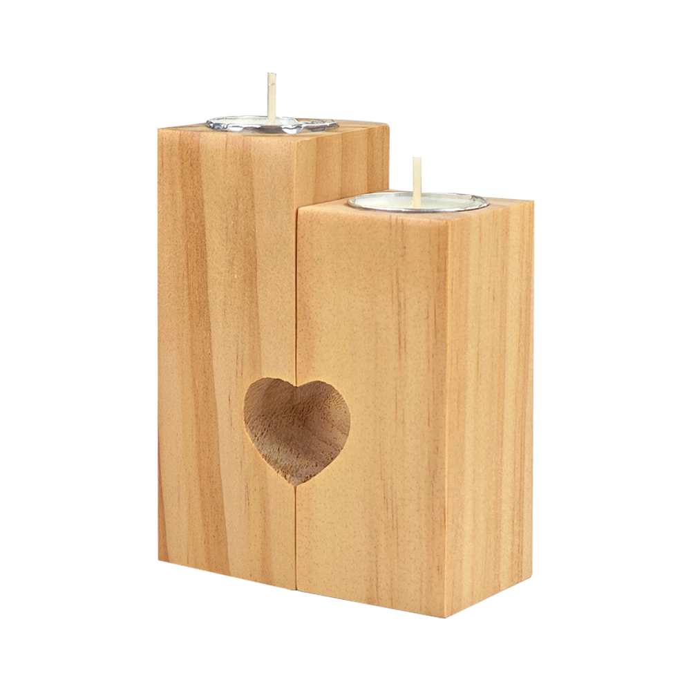 Sublimation Blank Wooden Hollow Heart Shape Candle Holder Tabletop Decoration Home Custom Decoration Blank Pendant