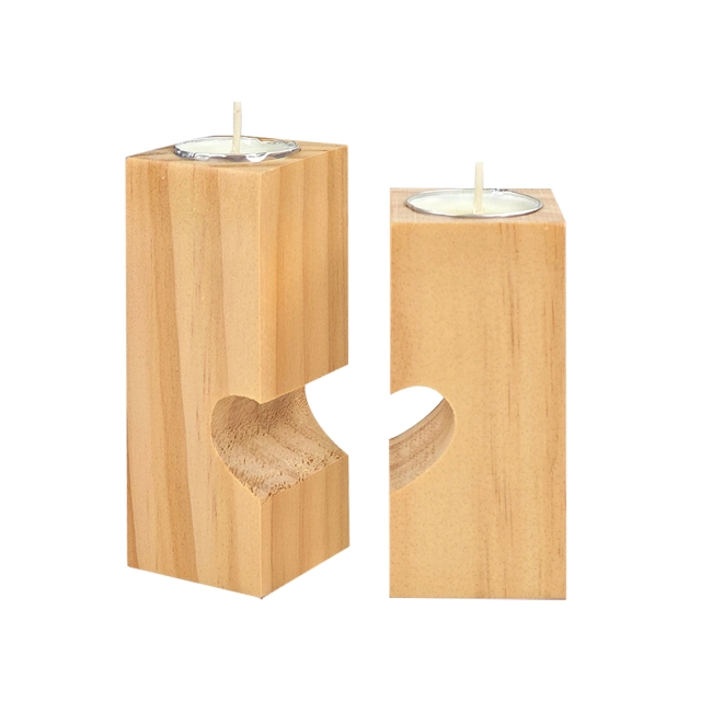 Sublimation Blank Wooden Heart Shape Candle Holder Tabletop Decoration Home Custom Decoration Blank Pendant