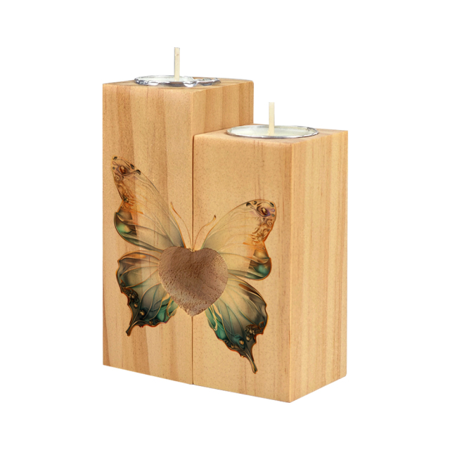 Sublimation Blank Wooden Heart Shape Candle Holder Tabletop Decoration Home Custom Decoration Blank Pendant