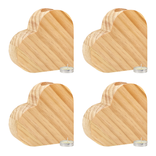Sublimation Blank Wooden Heart Shape Candle Holder Tabletop Decoration Home Custom Decoration Blank Pendant