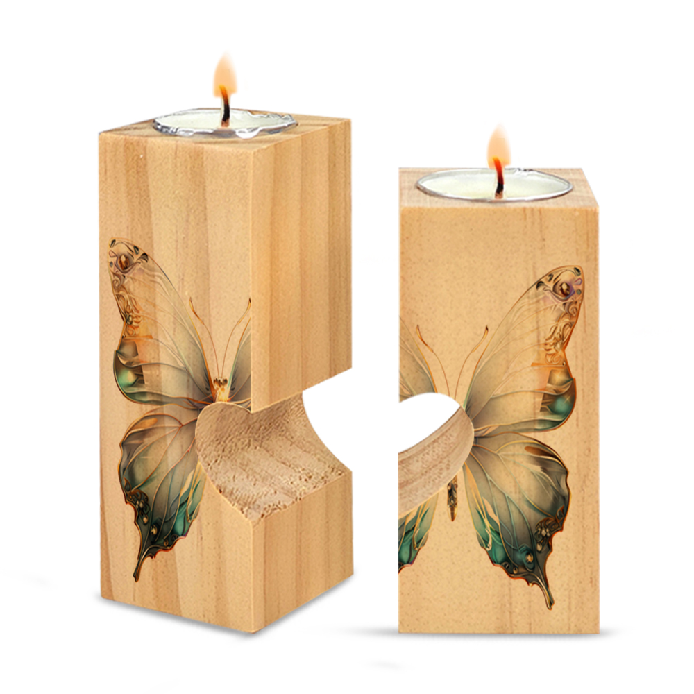 Sublimation Blank Wooden Hollow Heart Shape Candle Holder Tabletop Decoration Home Custom Decoration Blank Pendant