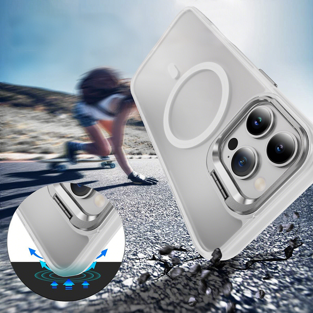 Skin-friendly Magnetic Mobile Phone Case fo iPhone 16,15,14,13,12,11 Series Phone Case with Lens Holder