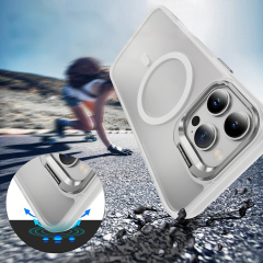 Skin-friendly Magnetic Mobile Phone Case fo iPhone 16,15,14,13,12,11 Series Phone Case with Lens Holder