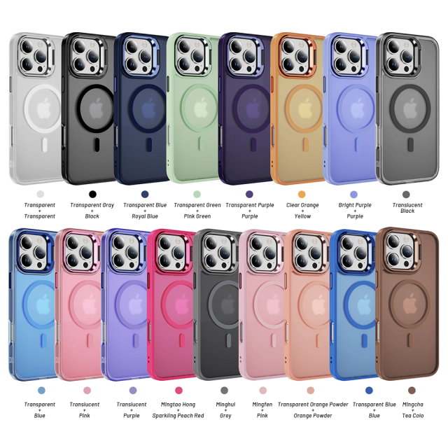 Skin-friendly Magnetic Mobile Phone Case fo iPhone 16,15,14,13,12,11 Series Phone Case with Lens Holder