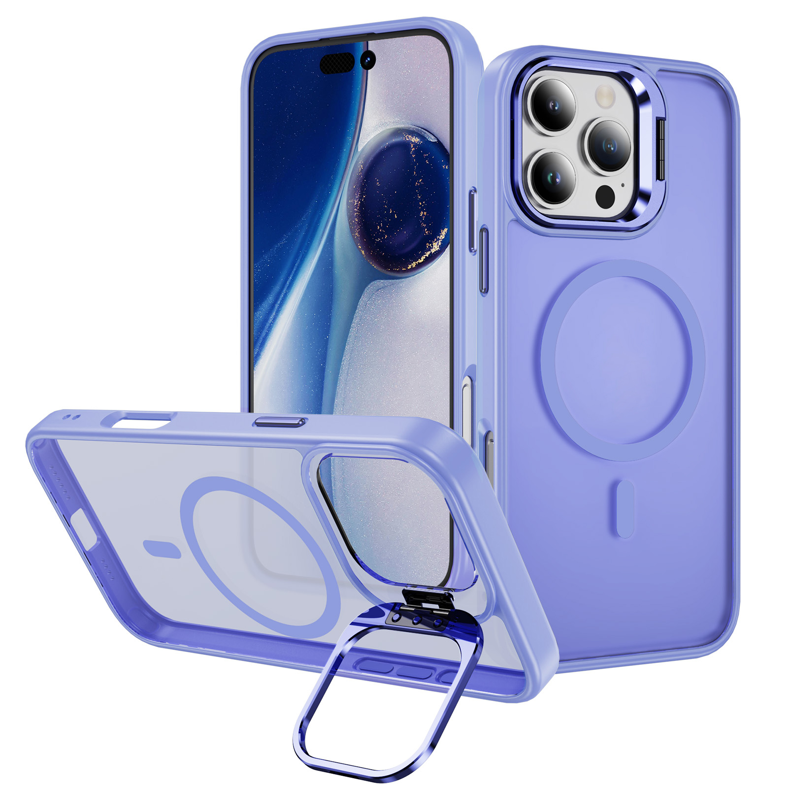 Skin-friendly Magnetic Mobile Phone Case fo iPhone 16,15,14,13,12,11 Series Phone Case with Lens Holder