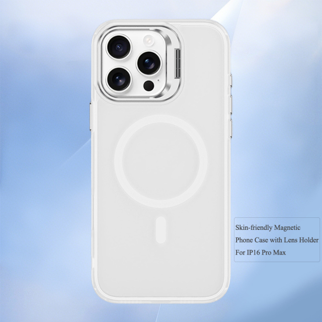Skin-friendly Magnetic Mobile Phone Case fo iPhone 16,15,14,13,12,11 Series Phone Case with Lens Holder