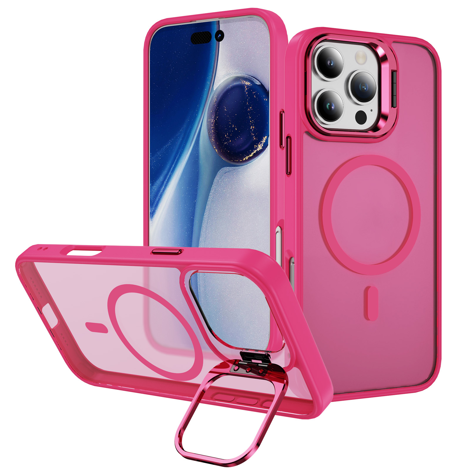 Skin-friendly Magnetic Mobile Phone Case fo iPhone 16,15,14,13,12,11 Series Phone Case with Lens Holder