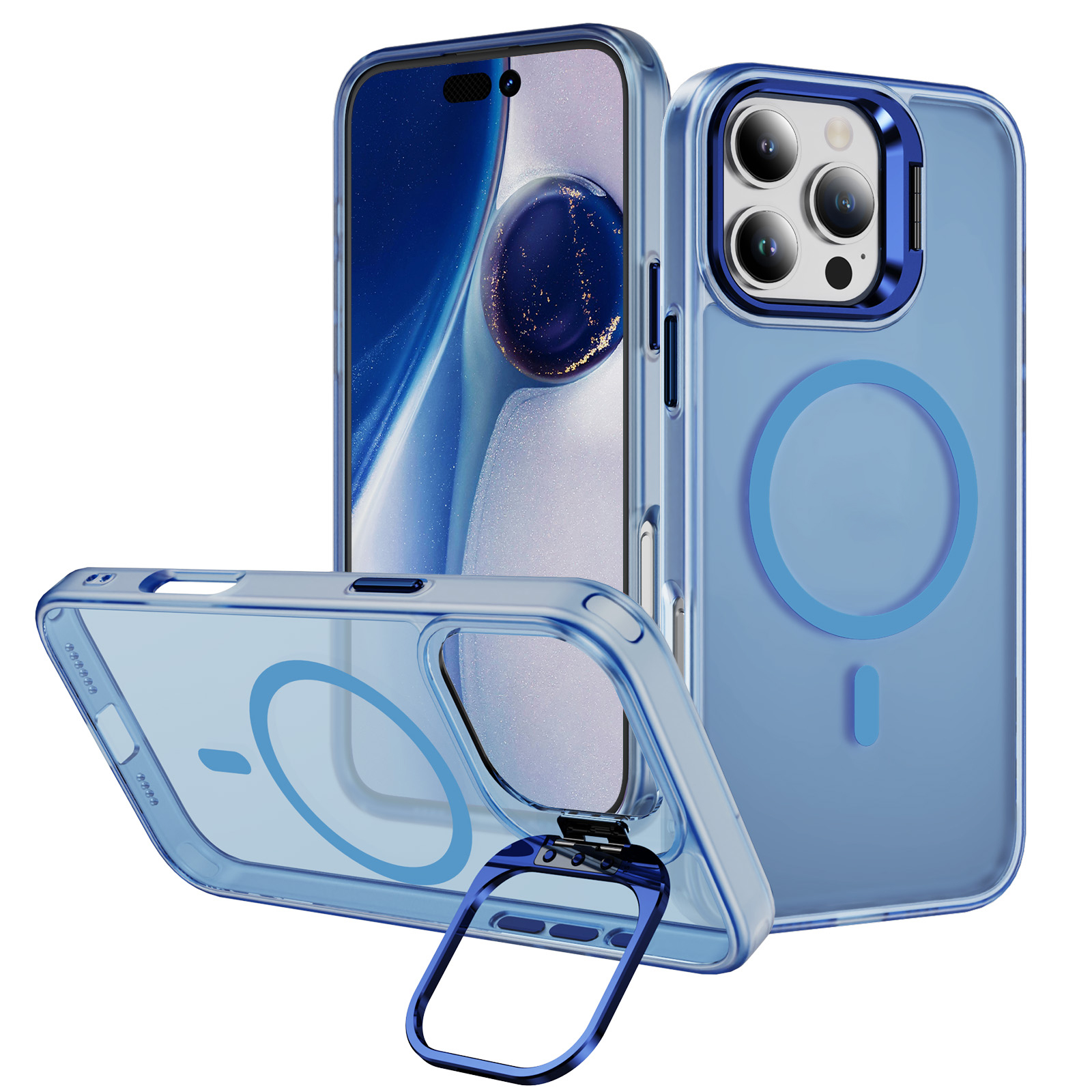 Skin-friendly Magnetic Mobile Phone Case fo iPhone 16,15,14,13,12,11 Series Phone Case with Lens Holder