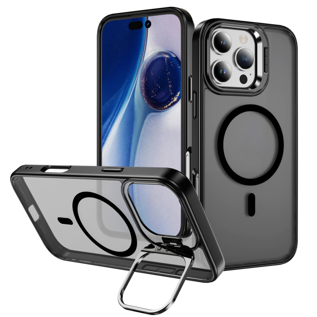 Skin-friendly Magnetic Mobile Phone Case fo iPhone 16,15,14,13,12,11 Series Phone Case with Lens Holder
