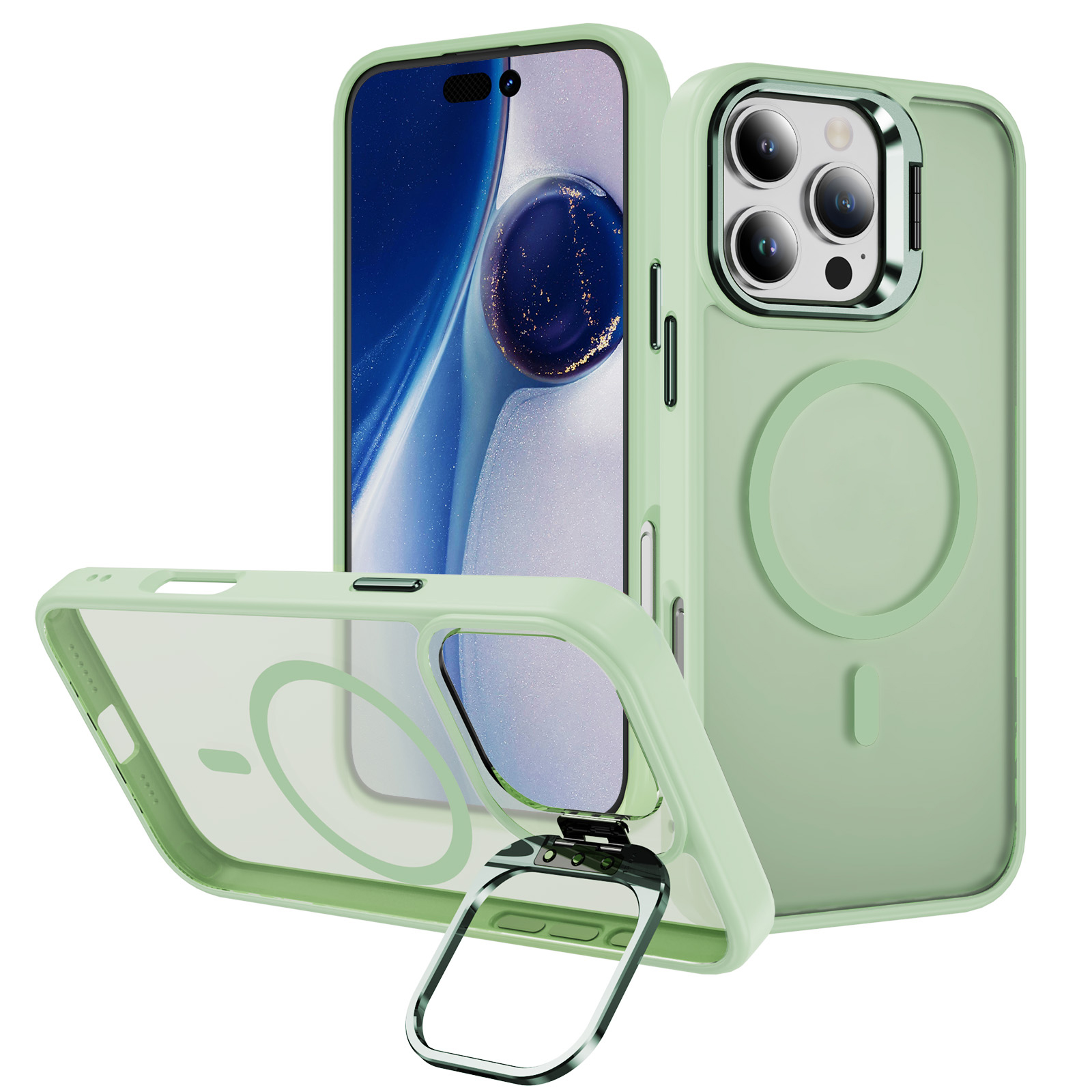 Skin-friendly Magnetic Mobile Phone Case fo iPhone 16,15,14,13,12,11 Series Phone Case with Lens Holder