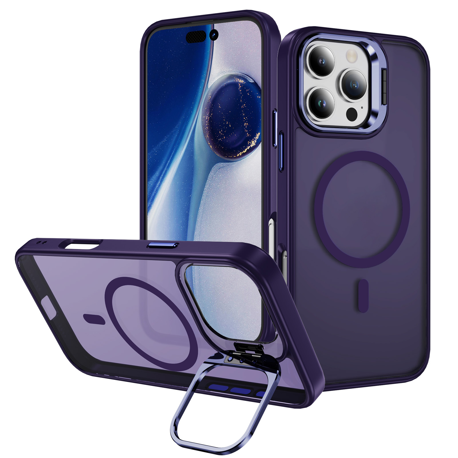 Skin-friendly Magnetic Mobile Phone Case fo iPhone 16,15,14,13,12,11 Series Phone Case with Lens Holder