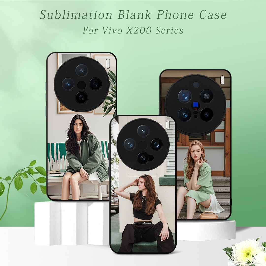 For Vivo X300, X300 Pro, DIY Logo Sublimation Blank 2D TPU Phone Case With Aluminum Insert